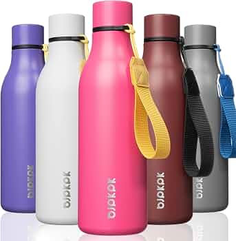 BJPKPK Insulated Water Bottles, 18oz Stainless Steel Metal Water Bottle with Strap, BPA Free Leak... | Amazon (US)