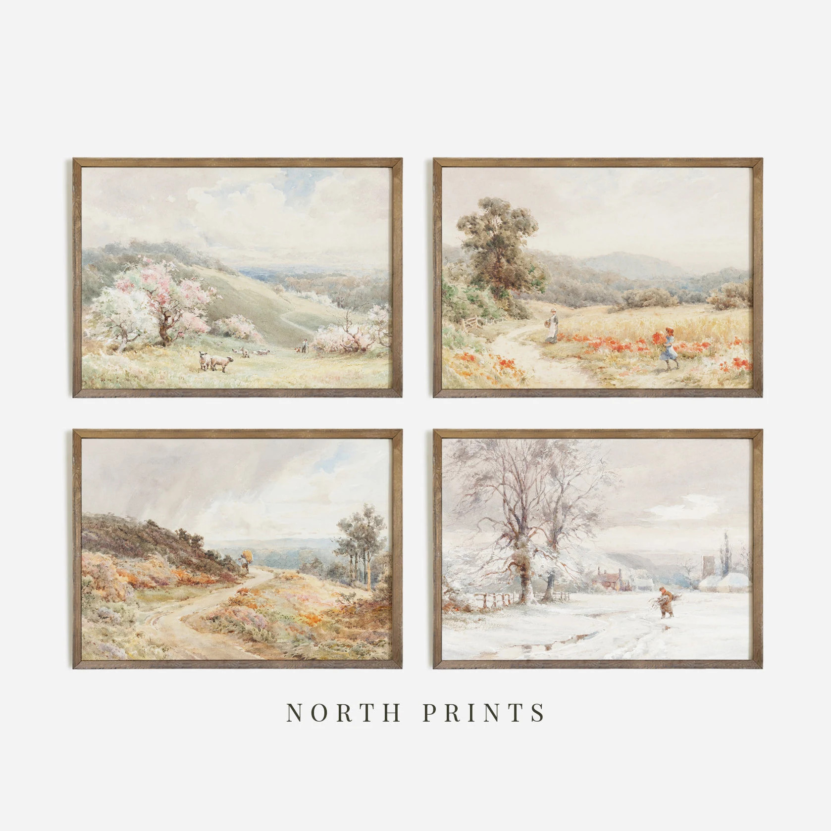 Seasons Vintage Nursery Prints | Antique Painting Collection PRINTABLE Art Set #S49 | Etsy (US)