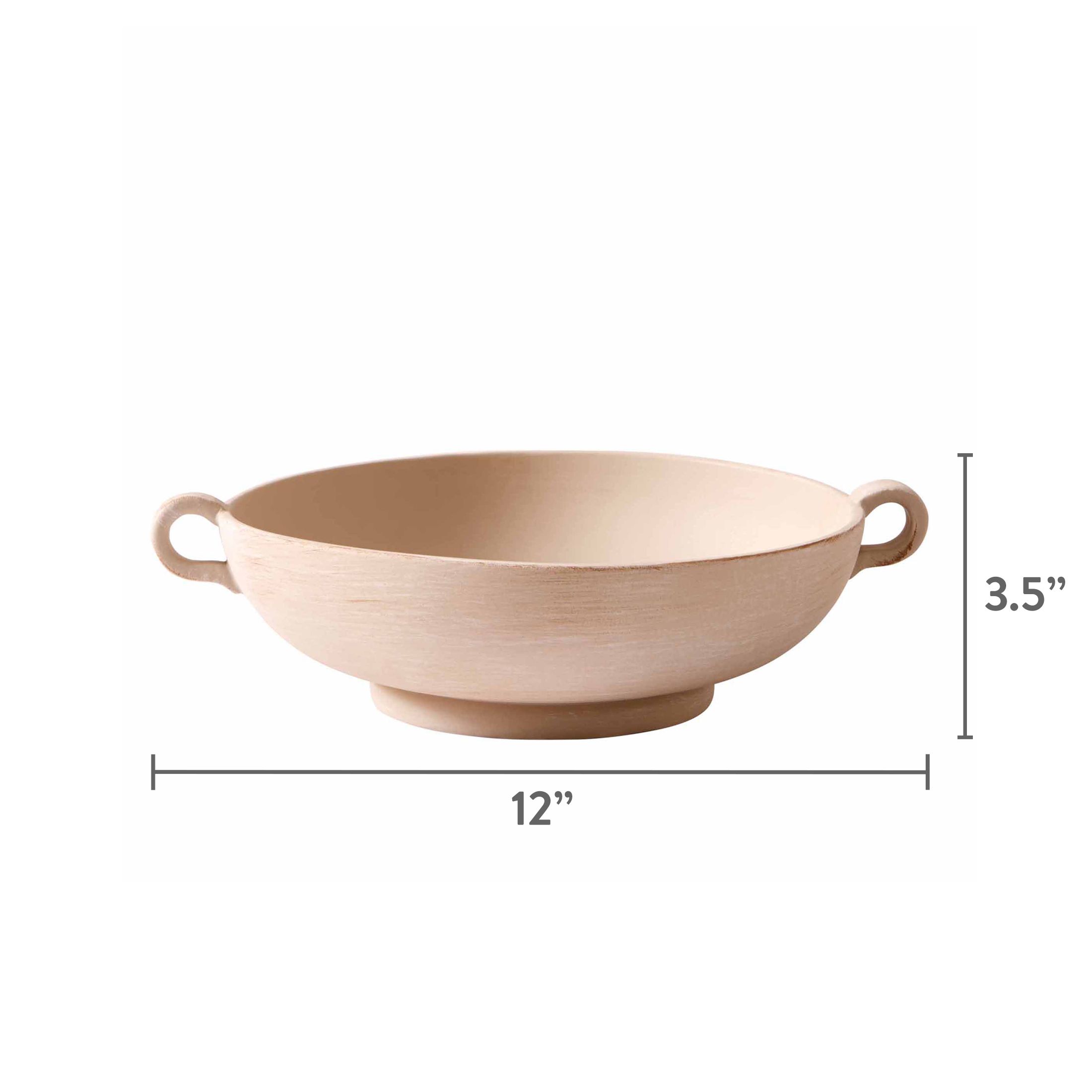 Better Homes & Gardens 9.75" Ceramic Low Stone Distressed Bowl, Taupe | Walmart (US)