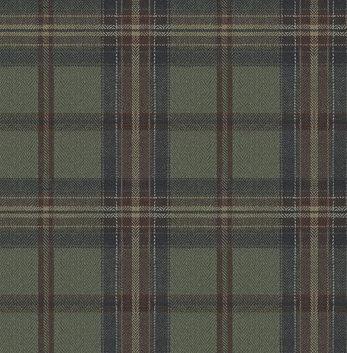 NextWall Harry & Grace Herringbone Plaid Premium Matte Non-Woven Peel and Stick Wallpaper (Adobe ... | Amazon (US)