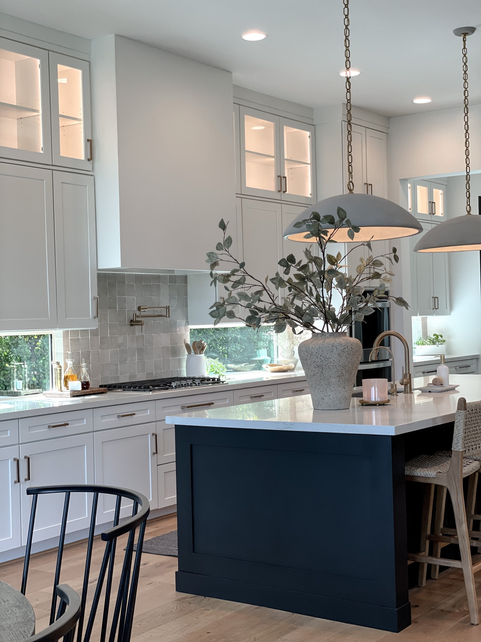 Kitchen reveal! 

Kitchen reno-modern organic-teak counter stools-extra large pendant-McGee and co lights-dining chairs-large vase-large stems 

#LTKhome #LTKFind #LTKstyletip