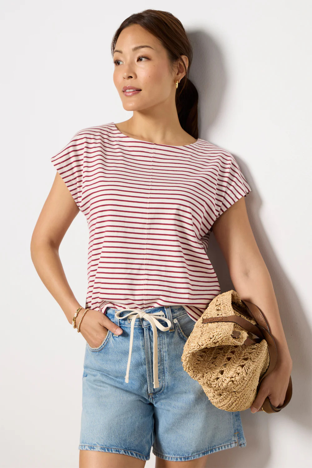 Molly Striped Boatneck Muscle Tee | Evereve