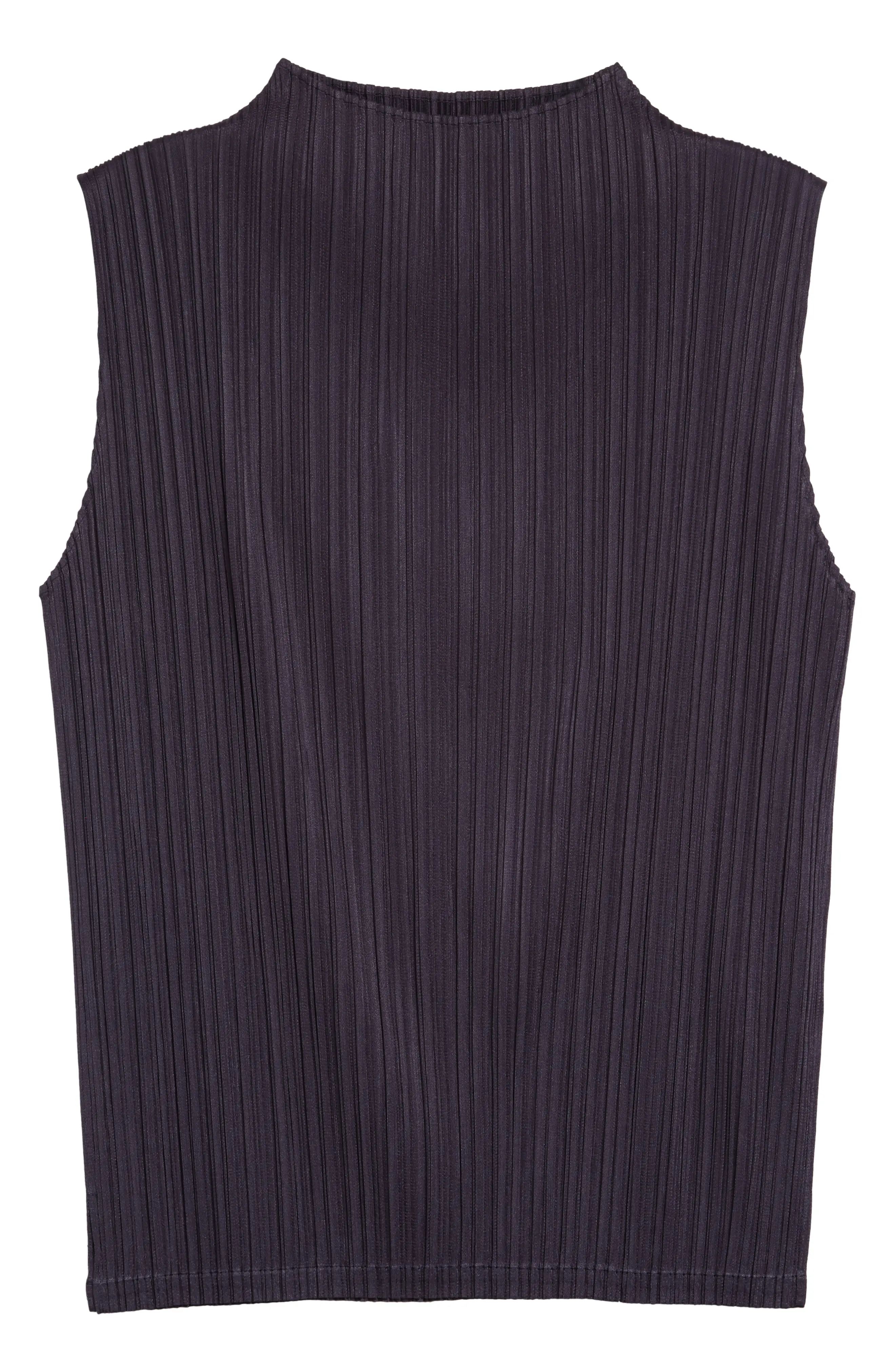 Women's Pleats Please Issey Miyake Funnel Neck Top, Size 5 - Grey | Nordstrom
