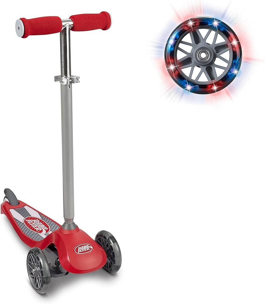 Radio Flyer Lean 'N Glide Scooter with Light Up Wheels Vehicle (549X), Red | Amazon (US)