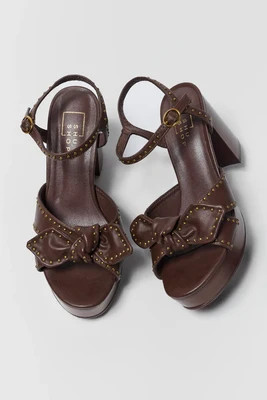 Brown Faux Leather Platform Heel | Avara