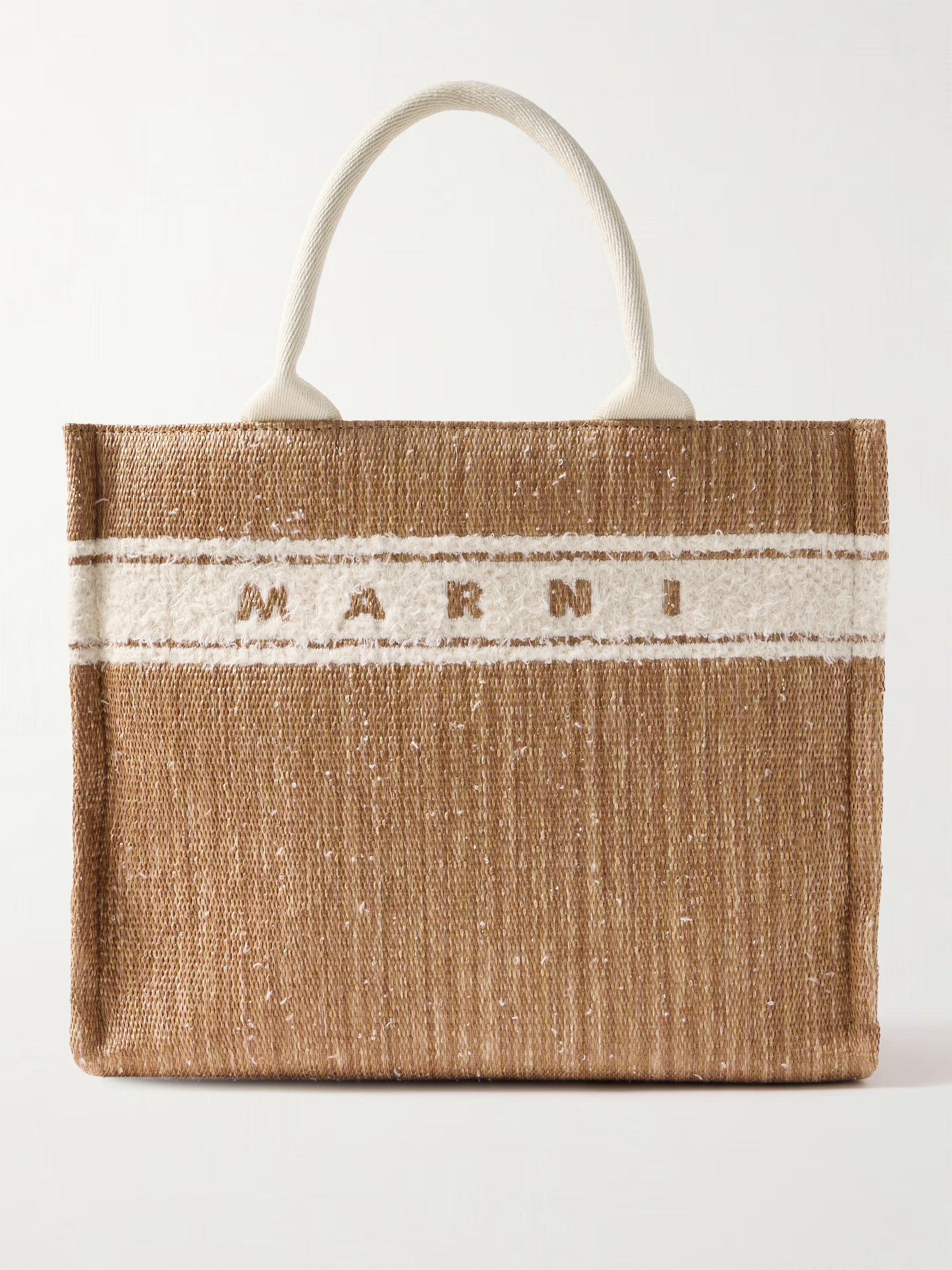 Basket small cotton-blend trimmed raffia tote | NET-A-PORTER (UK & EU)