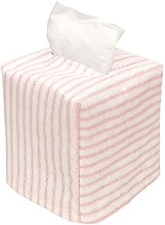 Tissue Box Cover Tissue Holder Tissue Dispenser Square Cube, Soft Fabric Cover Slips Over Cardboard  | Amazon (US)