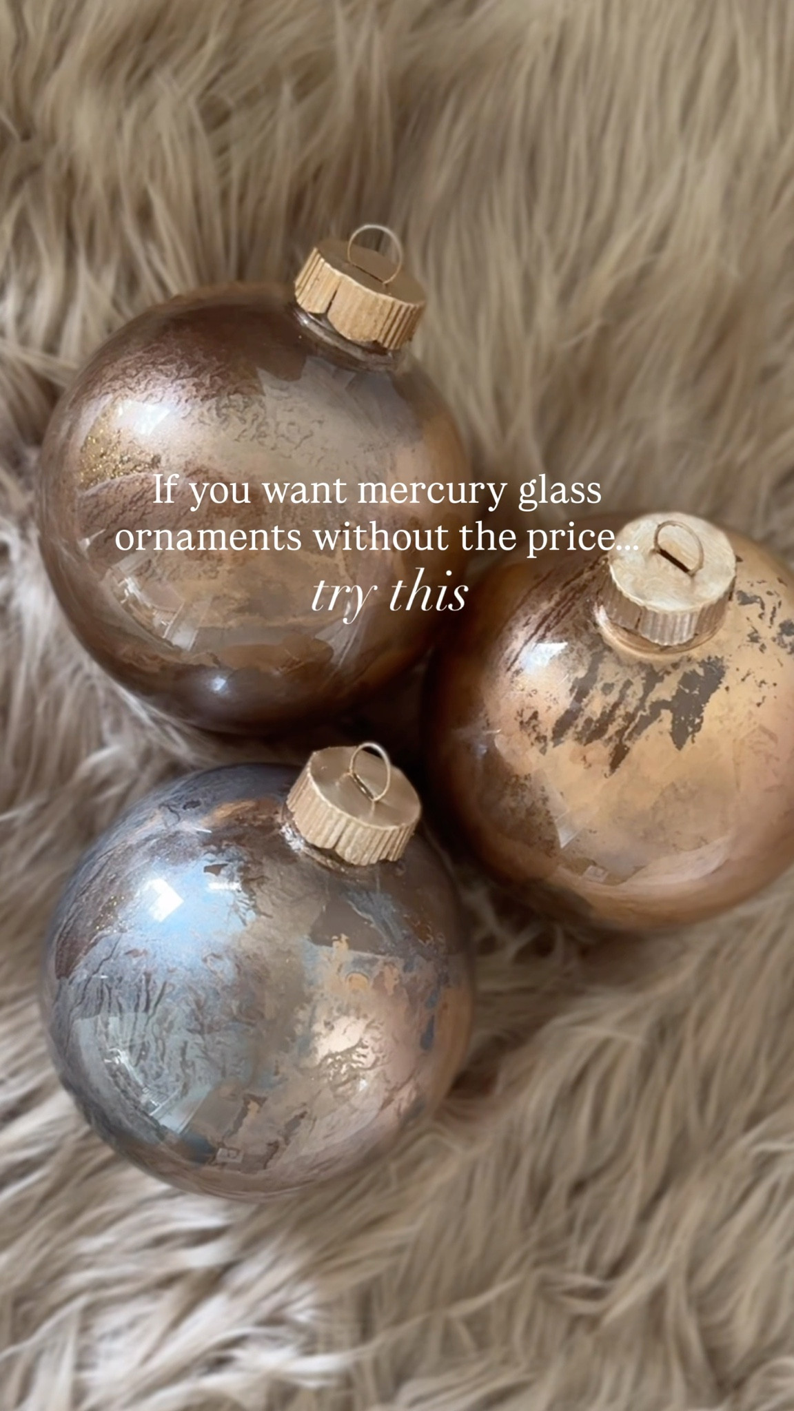 Mercury glass ornaments are gorgeous… but the price adds up fast.
These were made with clear ornaments + alcohol ink — drop, roll, let them dry. That’s it.

They look designer, cost almost nothing, and you can customize the colors to match your tree.

#diyornament #ornament #diy #holiday #amazon #christmas

#LTKHoliday #LTKFindsUnder50 #LTKSeasonal