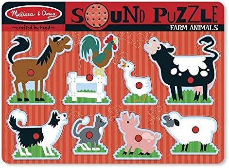Melissa & Doug 10726 Farm Animals Sound Puzzle | Puzzles | Wood | 2+ | Gift for Boy or Girl, Mult... | Amazon (UK)