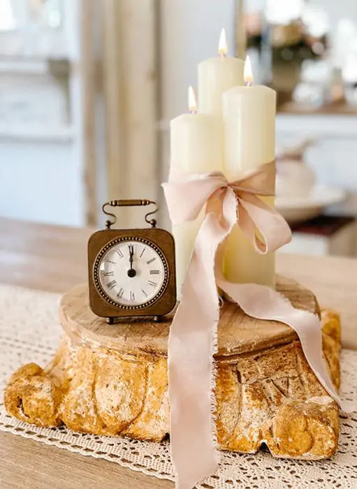 Found Carved Wood Pillar Base | Antique Farm House