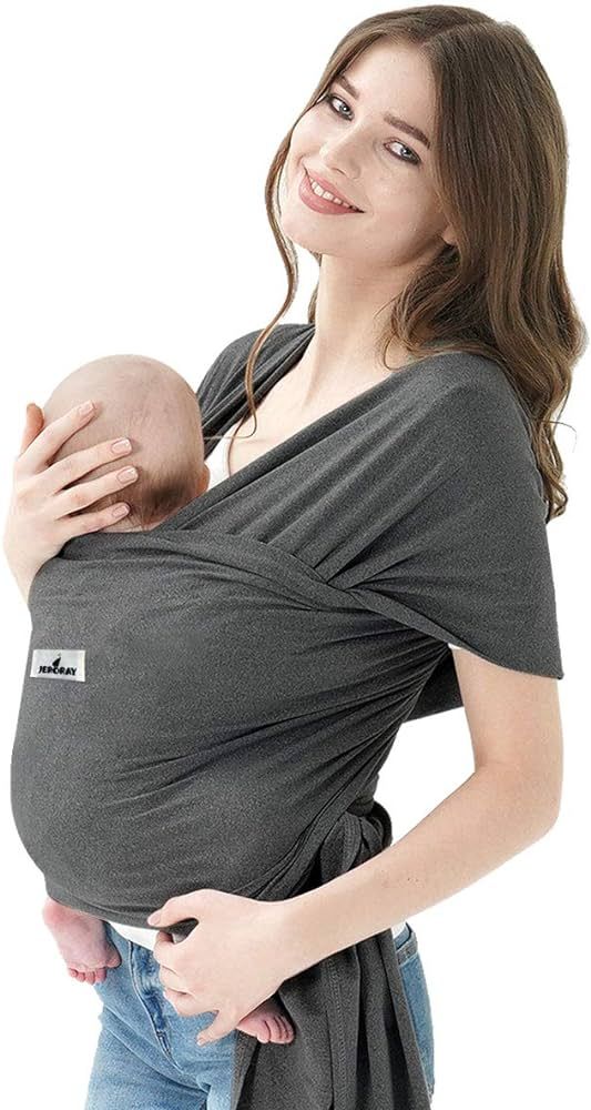 Baby Wrap Carrier Jeroray Hands Free Infant Carrier,Lightweight,Breathable,Softness,Heather Grey | Amazon (US)