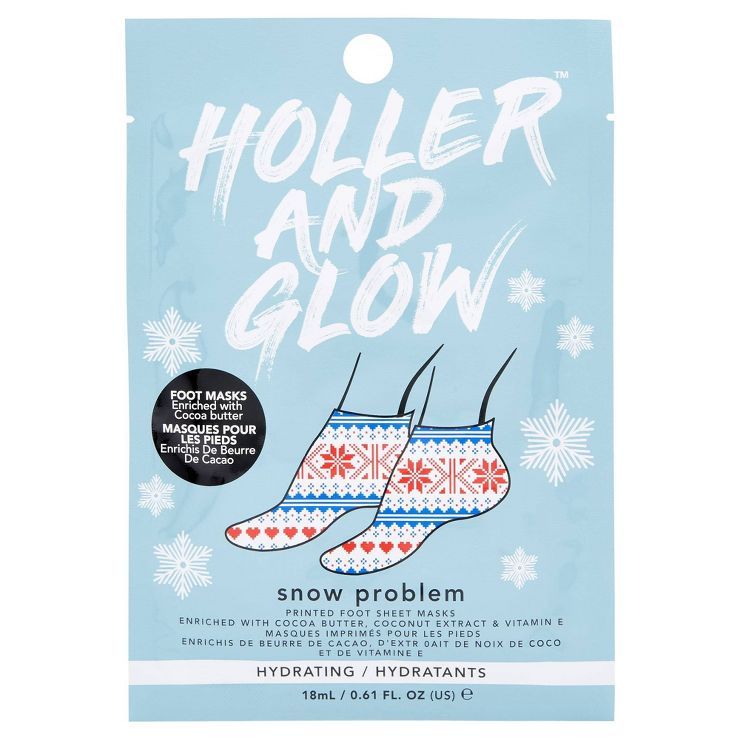 Holler and Glow Snow Problem Printed Foot Sheet Mask - 0.6 fl oz | Target
