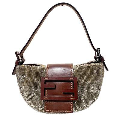 FENDI Mini Croissant Silver Beaded | eBay US