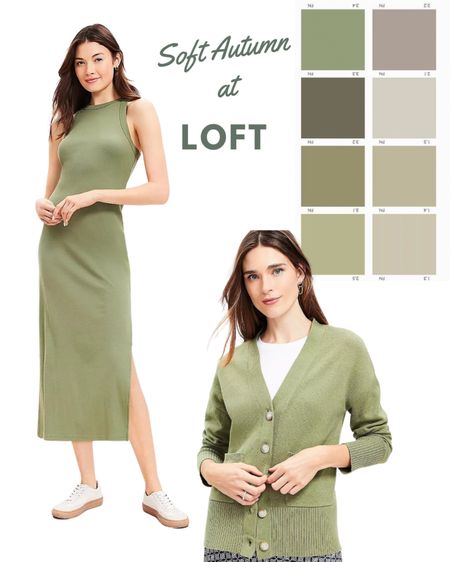 Potential #softautumn palette color at LOFT - so many cute options in this “military green” color linked below. (Color match not verified in person)