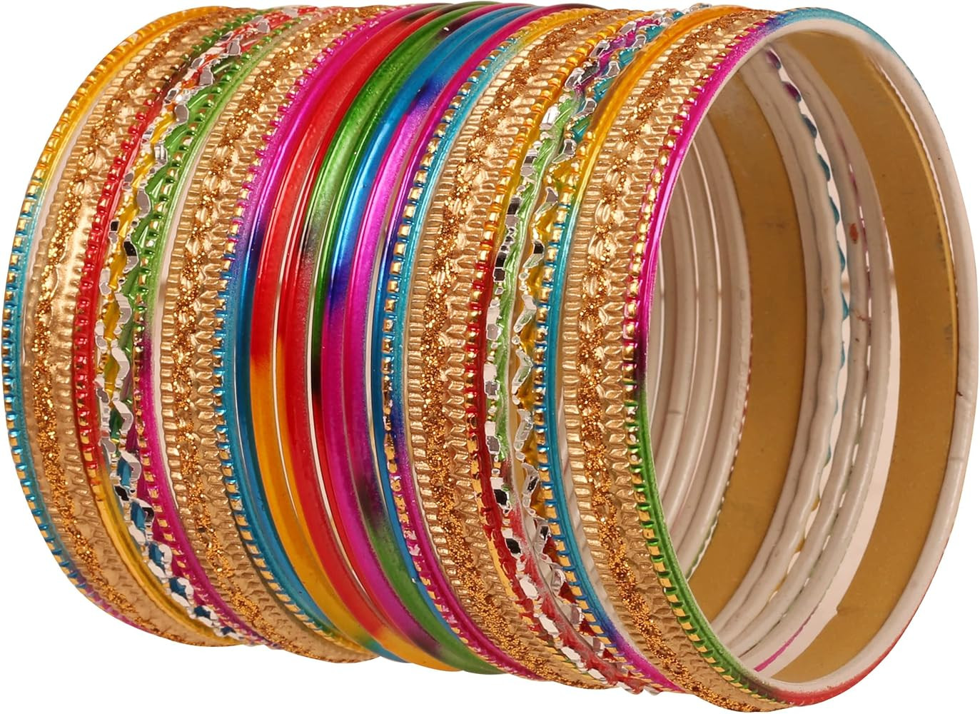 Touchstone Stunning Rainbow Multicolor Bangle Collection. Indian Bollywood Colorful Bangle Bracel... | Amazon (US)