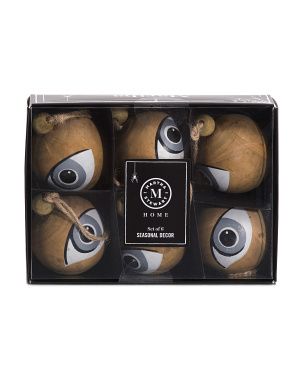 6pk Wooden Eyeballs | TJ Maxx