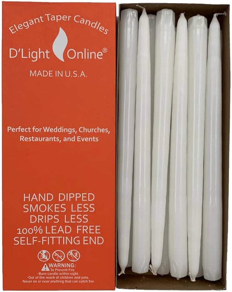 12 Inch Taper Candles, Premium Quality Candles Hand-Dipped Tapered Candles, Dripless, Smokeless a... | Amazon (US)
