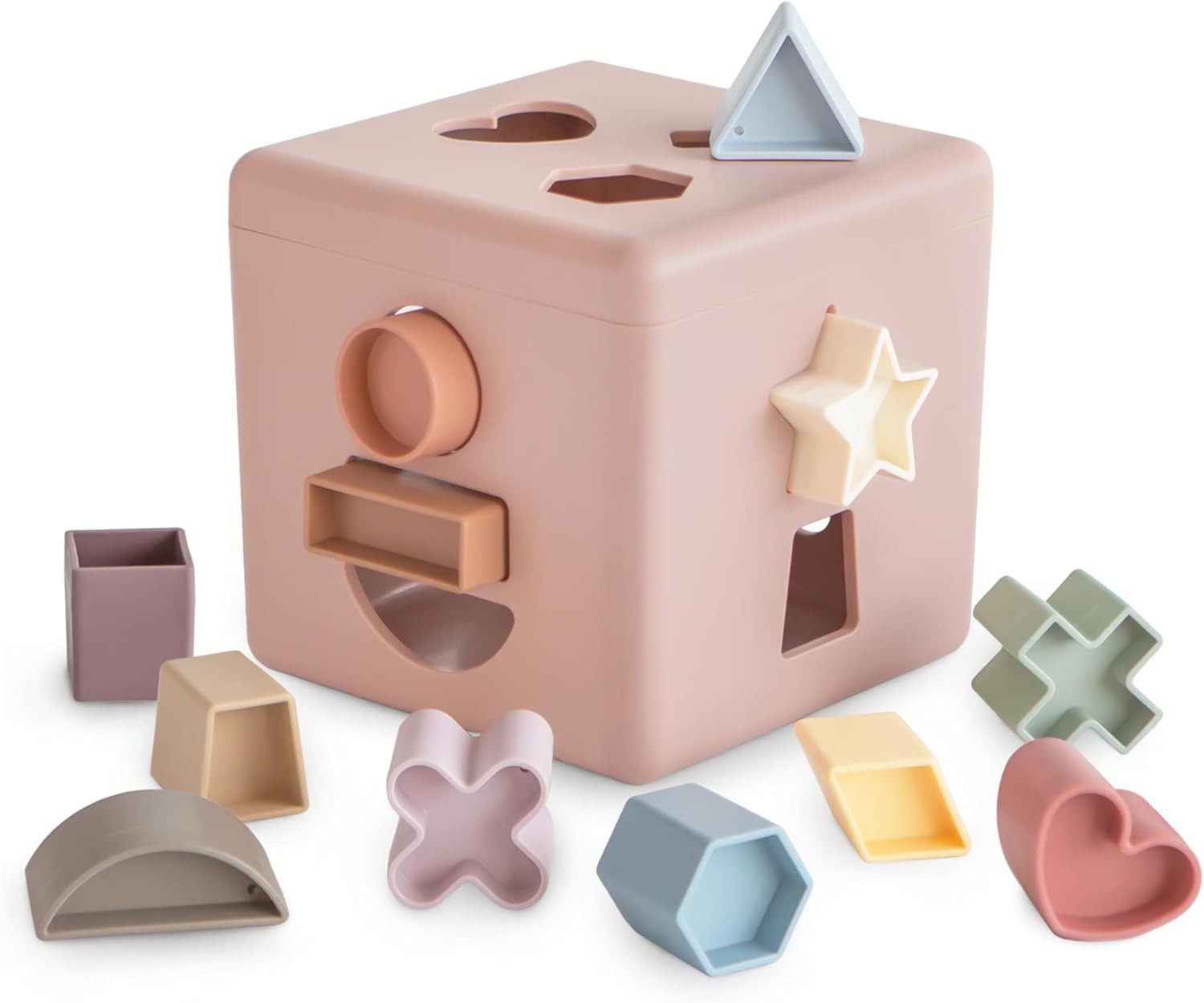 mushie Shape Sorting Box (Petal) | Educational Learning Toy for Toddlers with 12 Shapes | Made in... | Amazon (US)