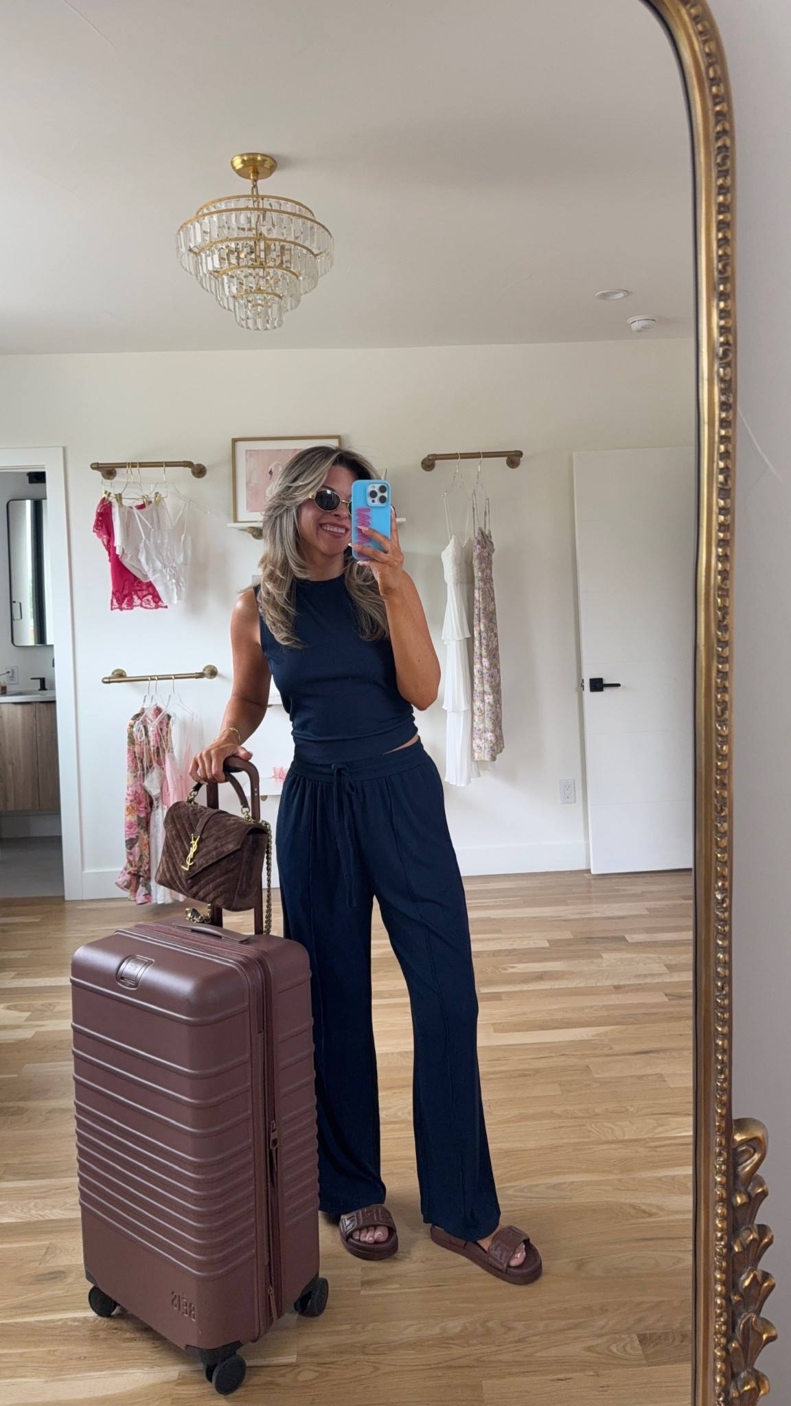 Summer Amazon travel outfit and Beis luggage on sale today wearing a medium

Travel outfit
Airport outfit
Navy pant set
Loungewear set
Amazon pant set
Summer casual look 
Suitcase 

#LTKTravel #LTKStyleTip #LTKSummerEdit