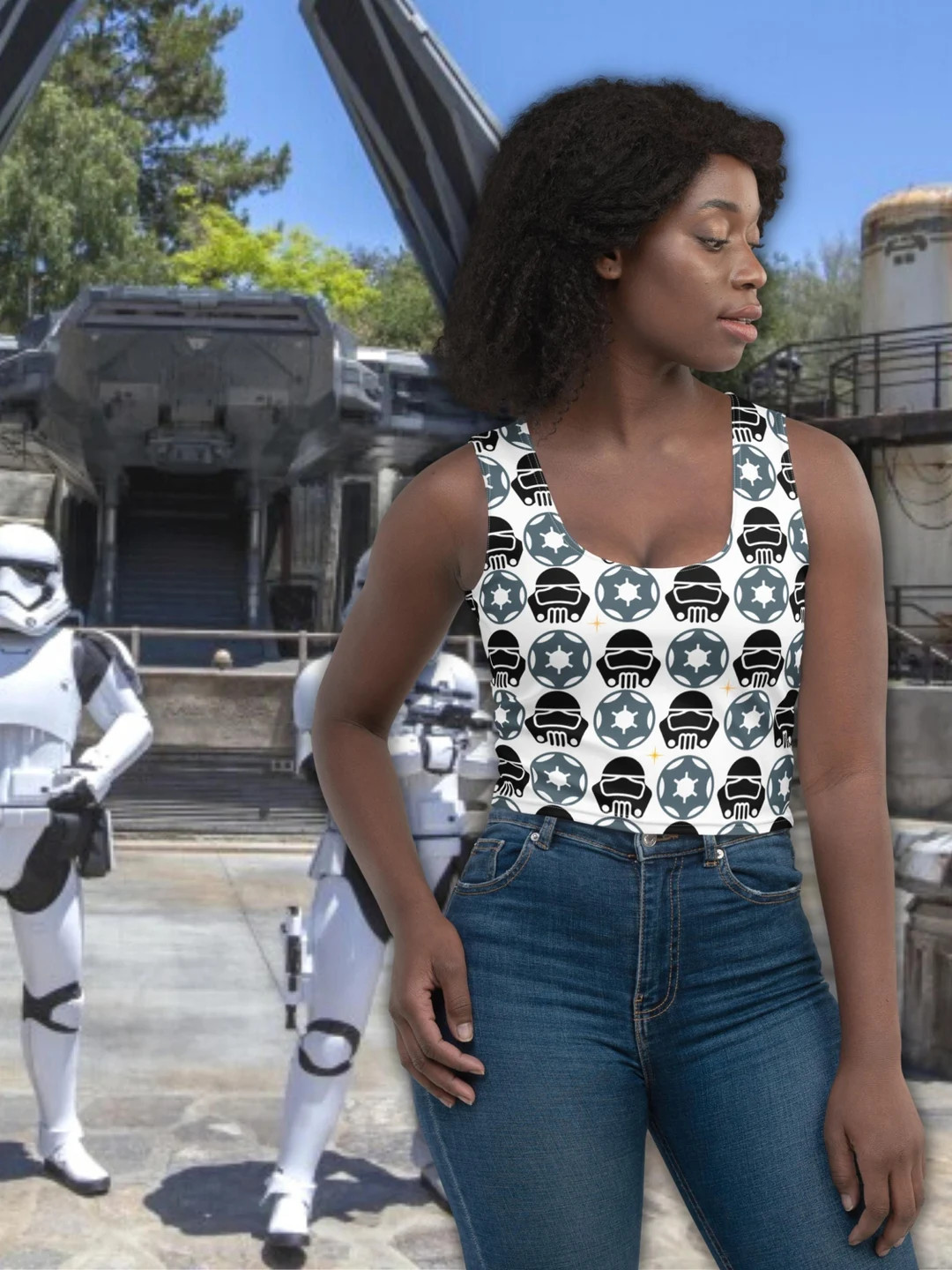 Gas Mask Crop Top for Disney Influencer | Space wars sport bra for runDisney | Etsy (US)