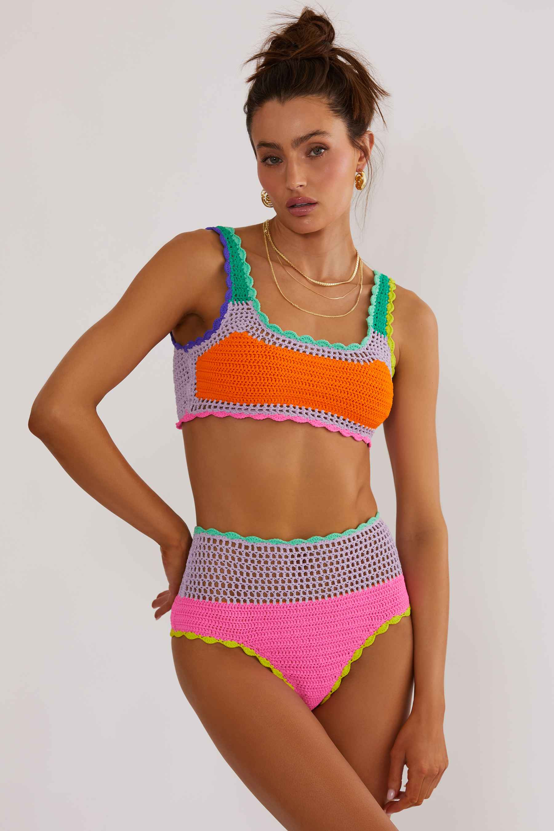 Andy Top Technicolor Rays | Crochet Bikini Top | Beach Riot | Beach Riot