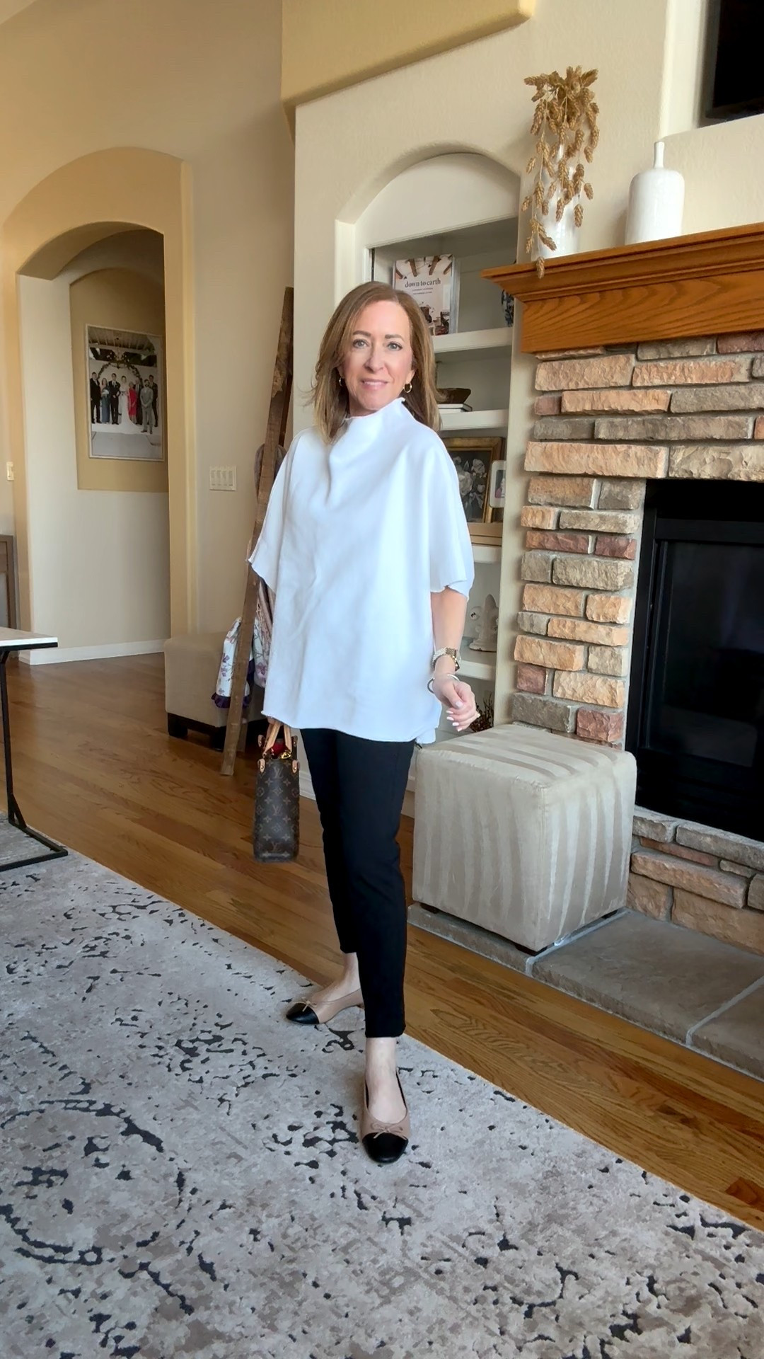 Check out the new funnel neck, capelet! Sheer comfort! And paired with the Million Dollar Murphy pant is perfection🖤! *worth the splurge!
￼

#LTKPetite #LTKOver40 #LTKootd