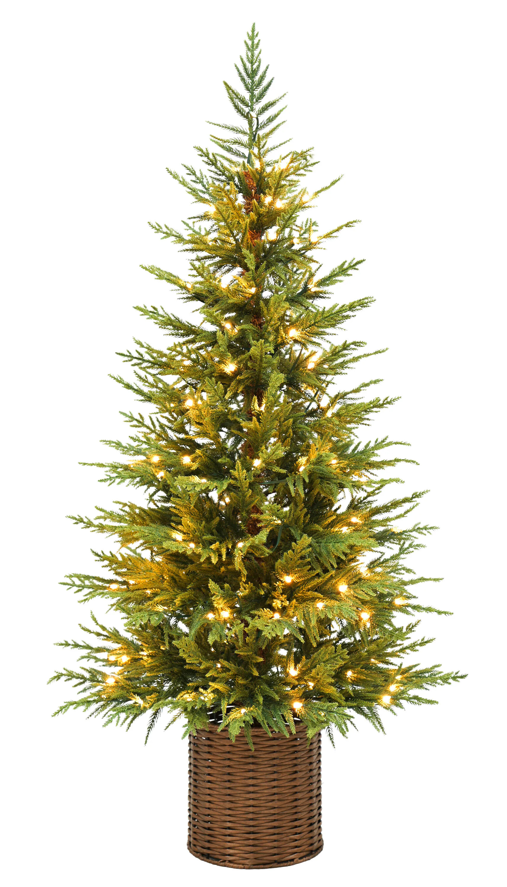 Holiday Living Tyler Pine 4-ft Pine Pre-lit Artificial Christmas Tree with LED Lights one_size | LW26ST19-40LD | Lowe's