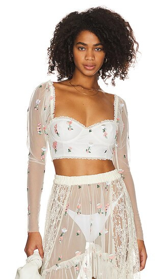 Keilah Crop Top in Ivory | Revolve Clothing (Global)