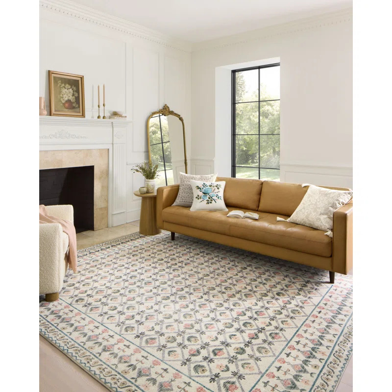 Rifle Paper Co. X Loloi Eden EDE-03 Lattice Ivory 2''-6" X 9''-6" Rug | Wayfair North America