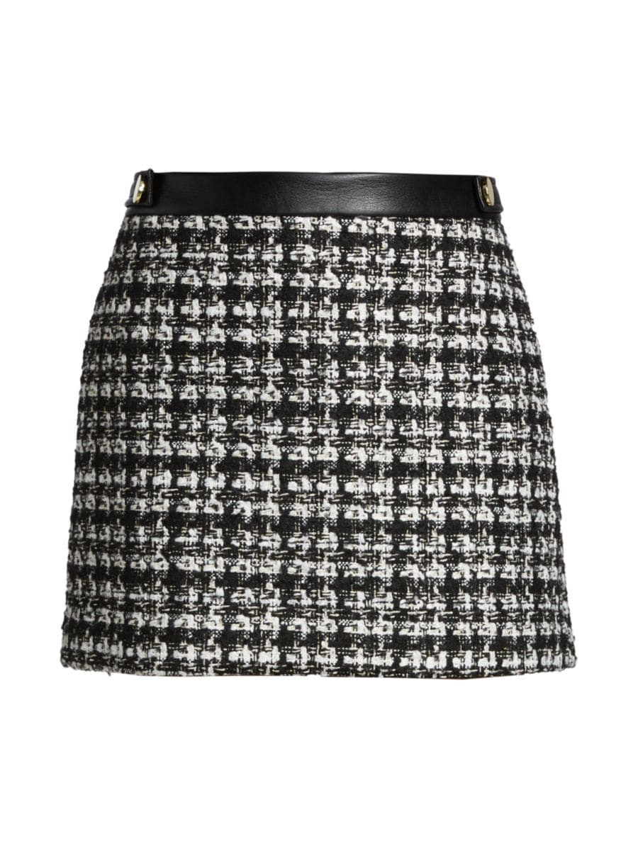 Elana Tweed & Vegan Leather Miniskirt | Saks Fifth Avenue