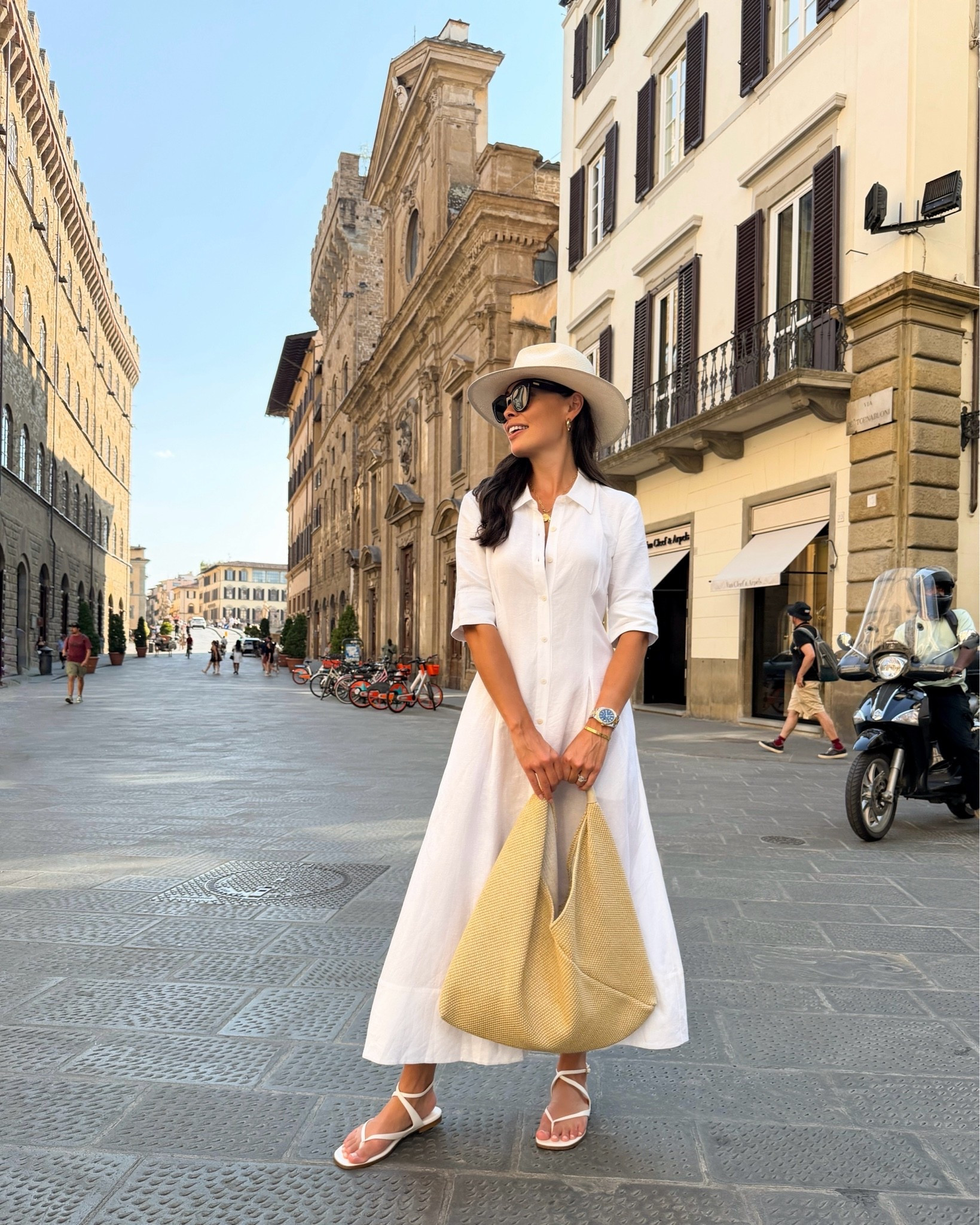 Linen shirtdress, white sandals, Florence outfit.

#LTKootd #LTKTravel #LTKSeasonal