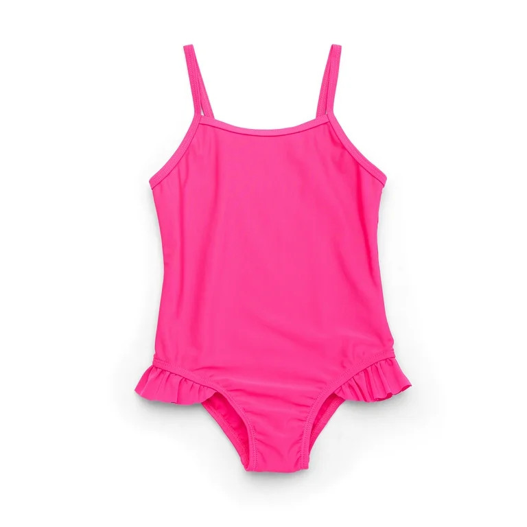 Wonder Nation Toddler Girl One- Piece Ruffle Swimsuit, Sizes 12M-5T | Walmart (US)
