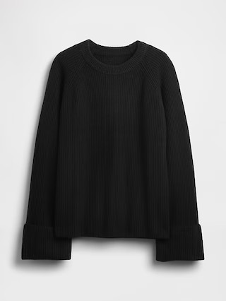 CashSoft Shaker-Stitch Boyfriend Sweater | Gap (US)