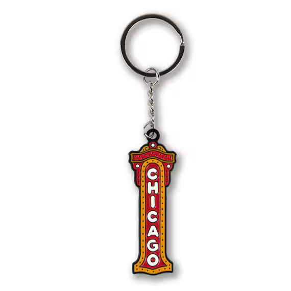 Chicago Theater Sign Enamel Keychain - Cast in Black Metal with Soft Enamel - Iconic Theater Dist... | Etsy (US)