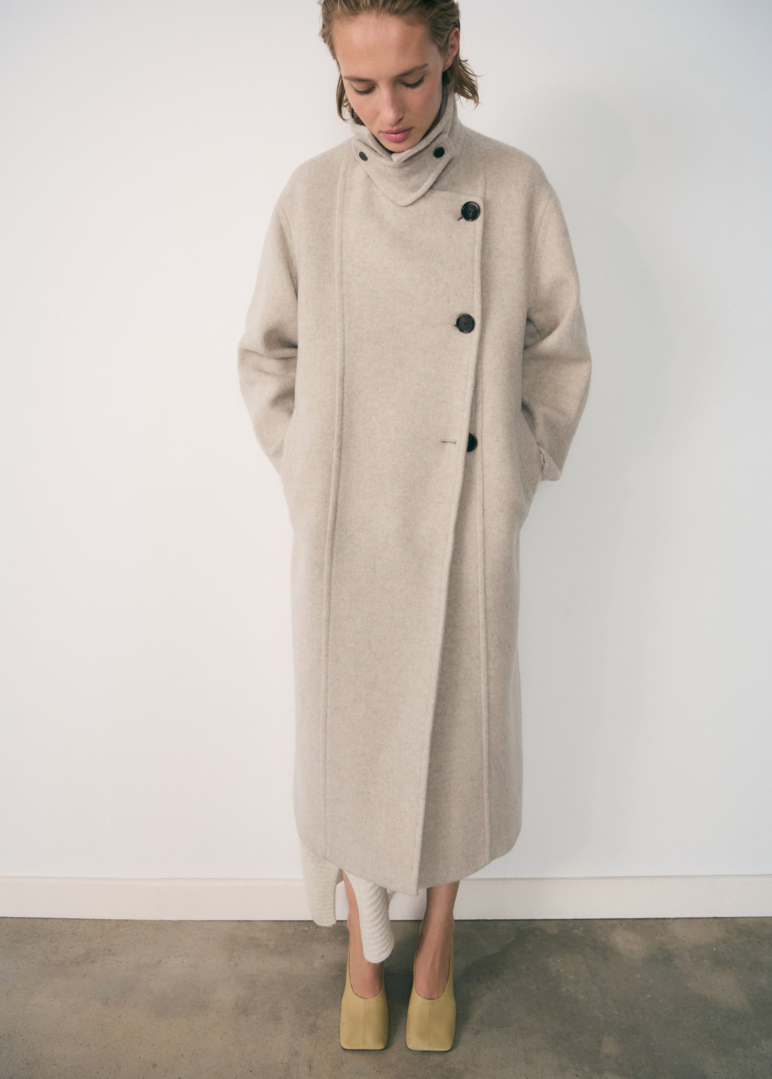 Double-breasted wool coat - Women | MANGO USA | Mango (US/MX/AU)