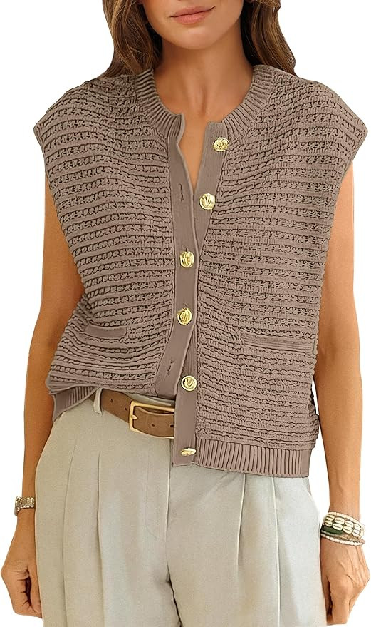 ANRABESS Sweater Vests Cardigan Knit Button Down | Amazon (US)