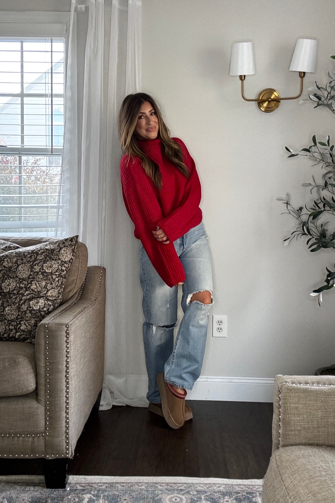 Red sweater. Med. love this!! Christmas sweater. Holiday sweater. Jeans back in stock! TTS use my code LAUREN30NOV for 30% OFF

#LTKStyleTip #LTKSeasonal #LTKHoliday