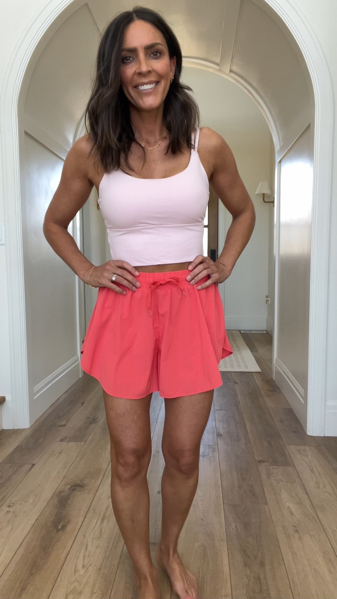 Totally into the spring colors lately! So many fun pinks and oranges. Top is actually so good!! And so affordable. These shirts are light, flowy and airy. Some of my favorite from Target! 

#LTKActive #LTKPetite #LTKSaleAlert