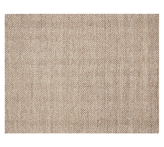 Chevron Wool Jute Rug - Mocha | Pottery Barn (US)