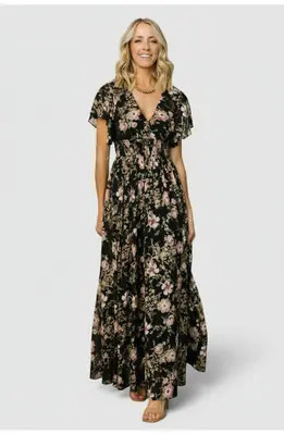 Baltic Børn Lynlee Metallic Maxi Dress in Topaz at Nordstrom, Size X-Large | Nordstrom