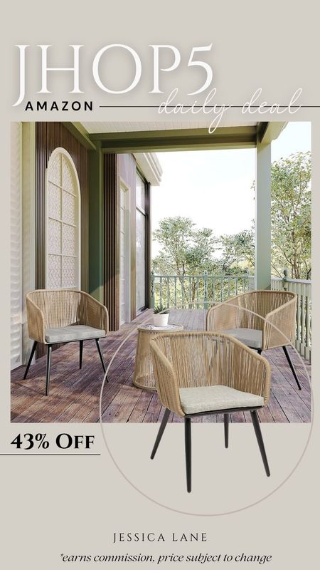 Amazon daily deal, save 43% on this adorable three-piece woven conversation set.Front porch furniture, patio furniture, balcony furniture, conversation set, Amazon outdoor furniture, Amazon deal

#LTKSeasonal #LTKsalealert #LTKhome