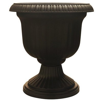 Southern Patio Lightweight 19 Inch Round Outdoor Utopian Urn Accent Pot for Large Sized Flower Plants with UV Coated Finish, Black | Target