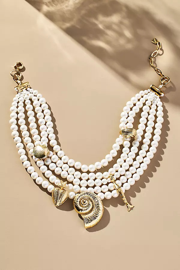 Layered Pearl Sealife Necklace | Anthropologie (US)