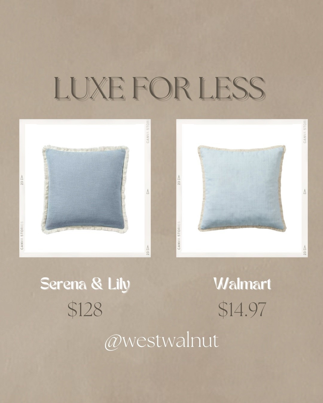 Patio Pillow Luxe For Less

The outdoor throw pillow cover on the left from Serena & Lily is made from 100% polyester and a 100% polyester lining. Pillow insert not included. 
Dimensions: 22” x 22”

The outdoor pillow on the right from Walmart is made from 100% polyester. 
Dimensions: 18” x 18”

#patiodecor #outdoordecor #throwpillow

#LTKHome