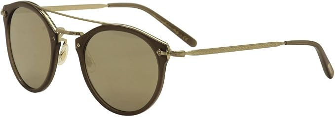 Oliver Peoples Unisex Remick Taupe/Brushed Gold/Taupe Flash Mirror Sunglasses | Amazon (US)