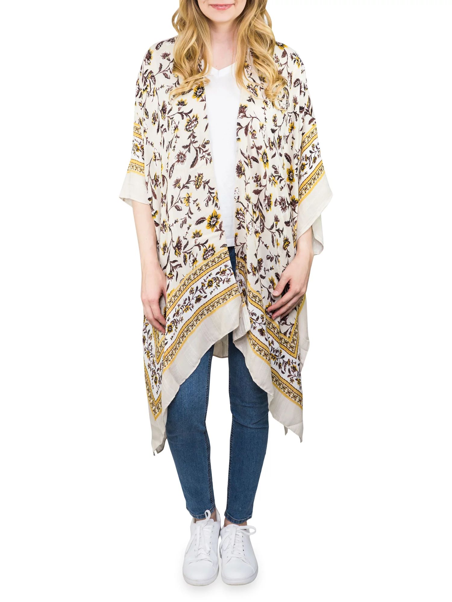 Time And Tru Women's Floral Layering Piece | Walmart (US)