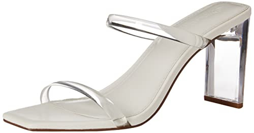 The Drop Women's Avery Square Toe Two Strap High Heeled Sandal, Clear Heel, 7 | Amazon (US)
