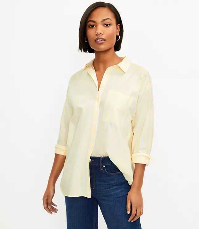 Striped Boyfriend Shirt | LOFT