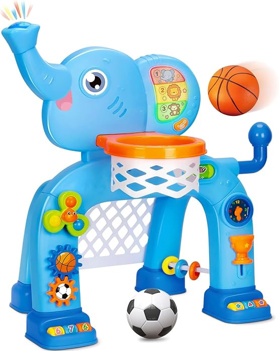Toddler Basketball Hoop & Soccer Goal, Toys for 1 2 3 Year Old Boys Girls, Kids Sports Toy with L... | Amazon (US)