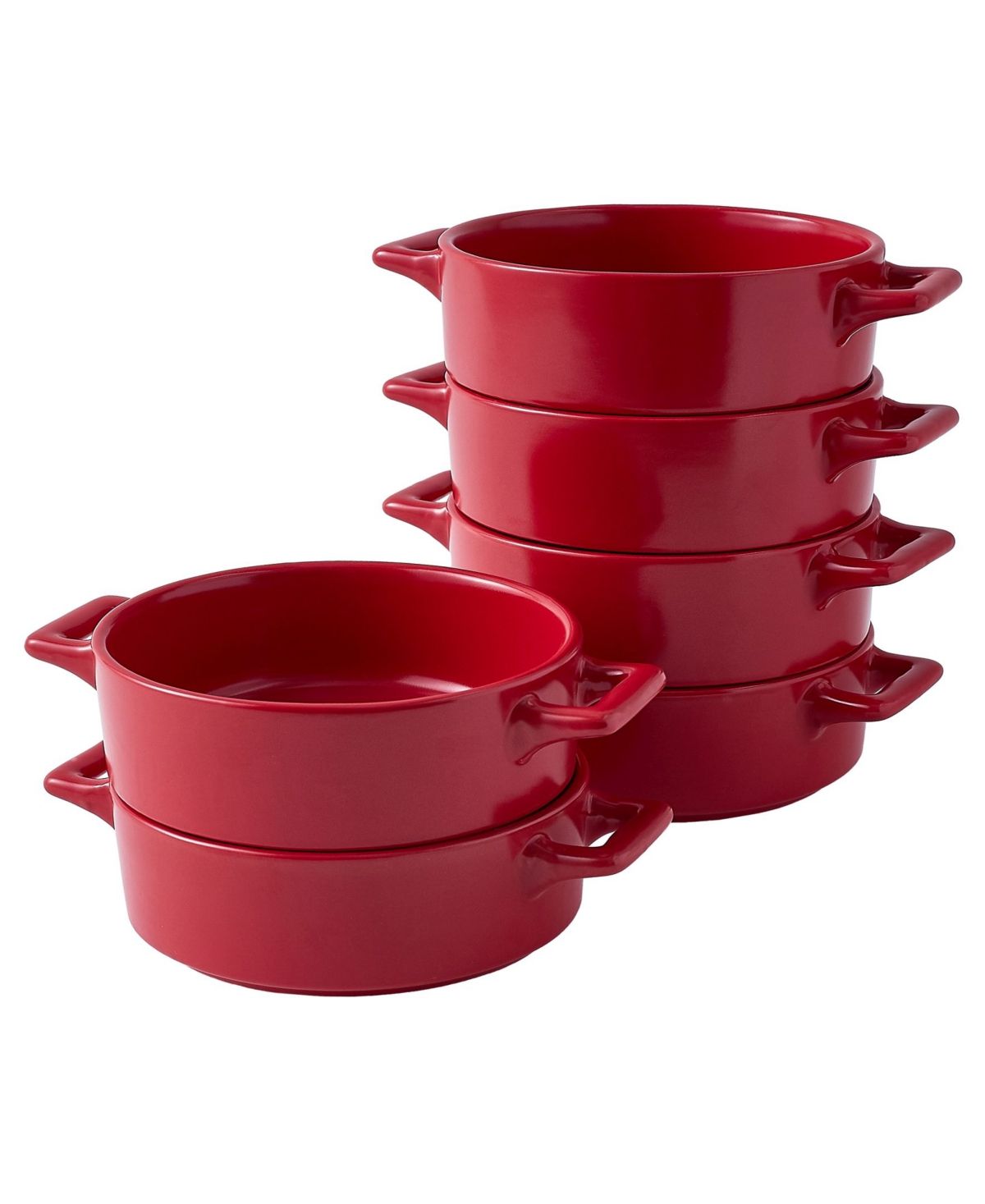 Bruntmor Modern Matte 10 oz Ceramic Round Ramekins Souffle Dishes with Handles, Set of 6 | Macys (US)